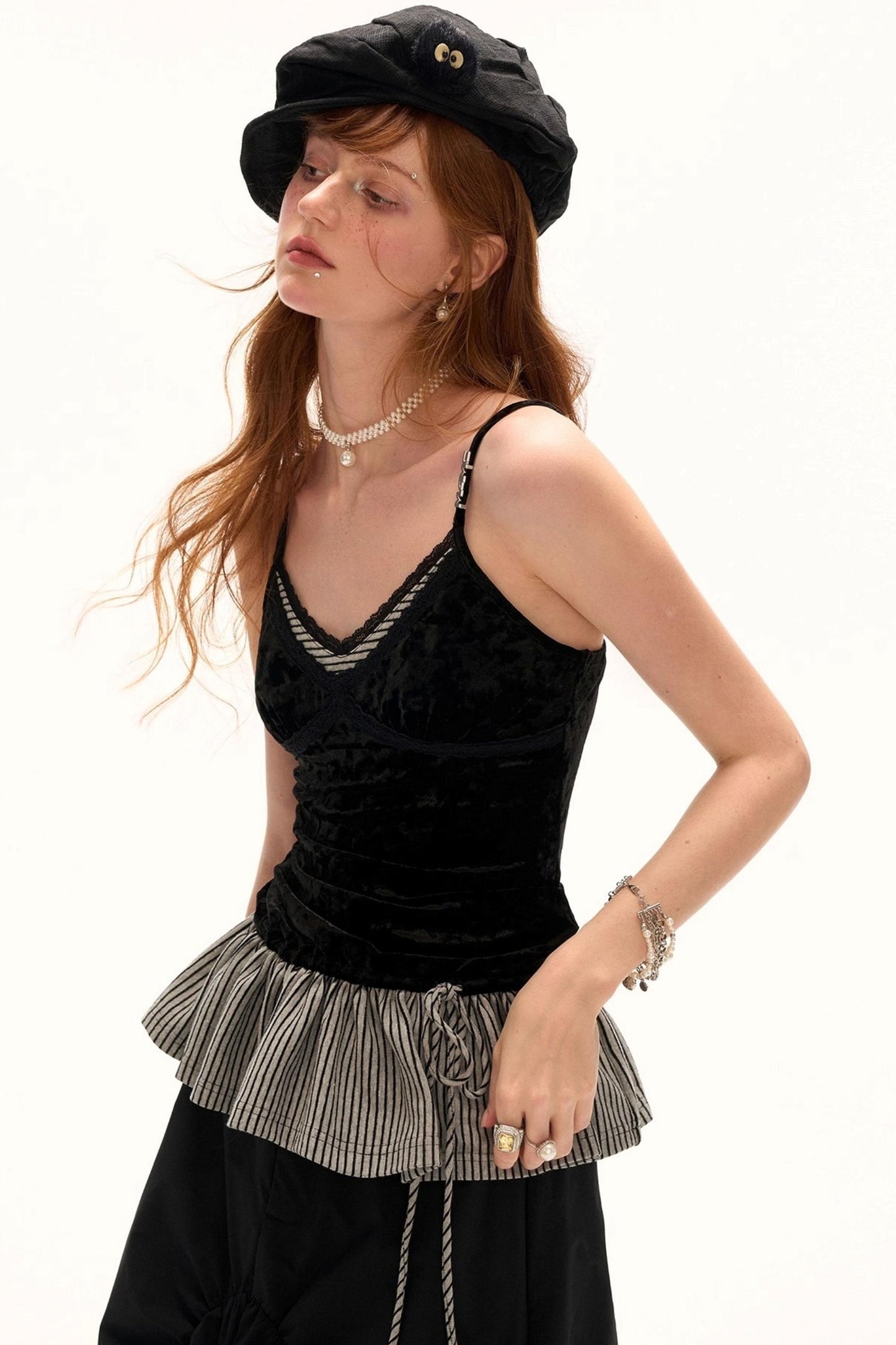 Unique Striped Lace Camisole