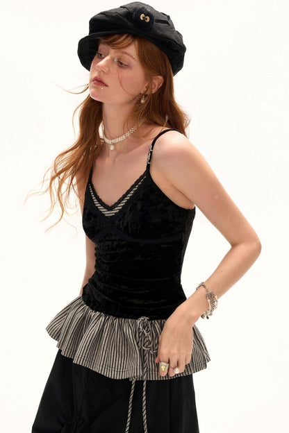 Unique Striped Lace Camisole