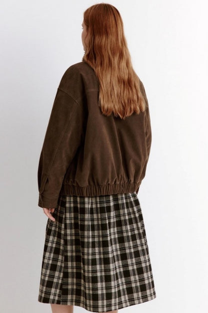 Stand Up Collar Nubuck Suede Jacket