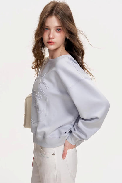 Hand-Painted Embossed Modal Sweatshirt