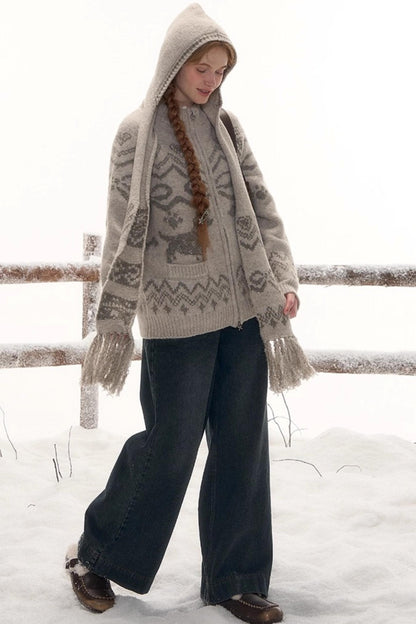 Retro Wool Scarf Hat