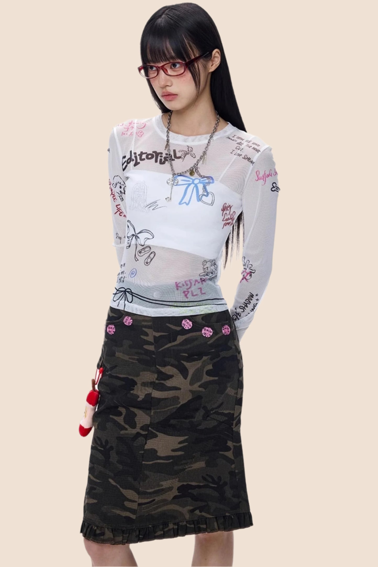 American Babes Mesh Long Sleeve Top