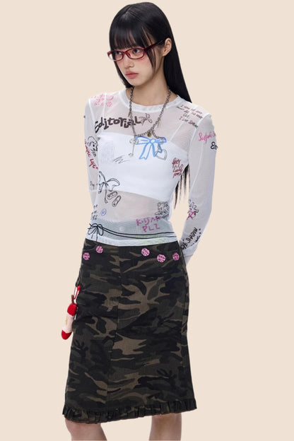 American Babes Mesh Long Sleeve Top