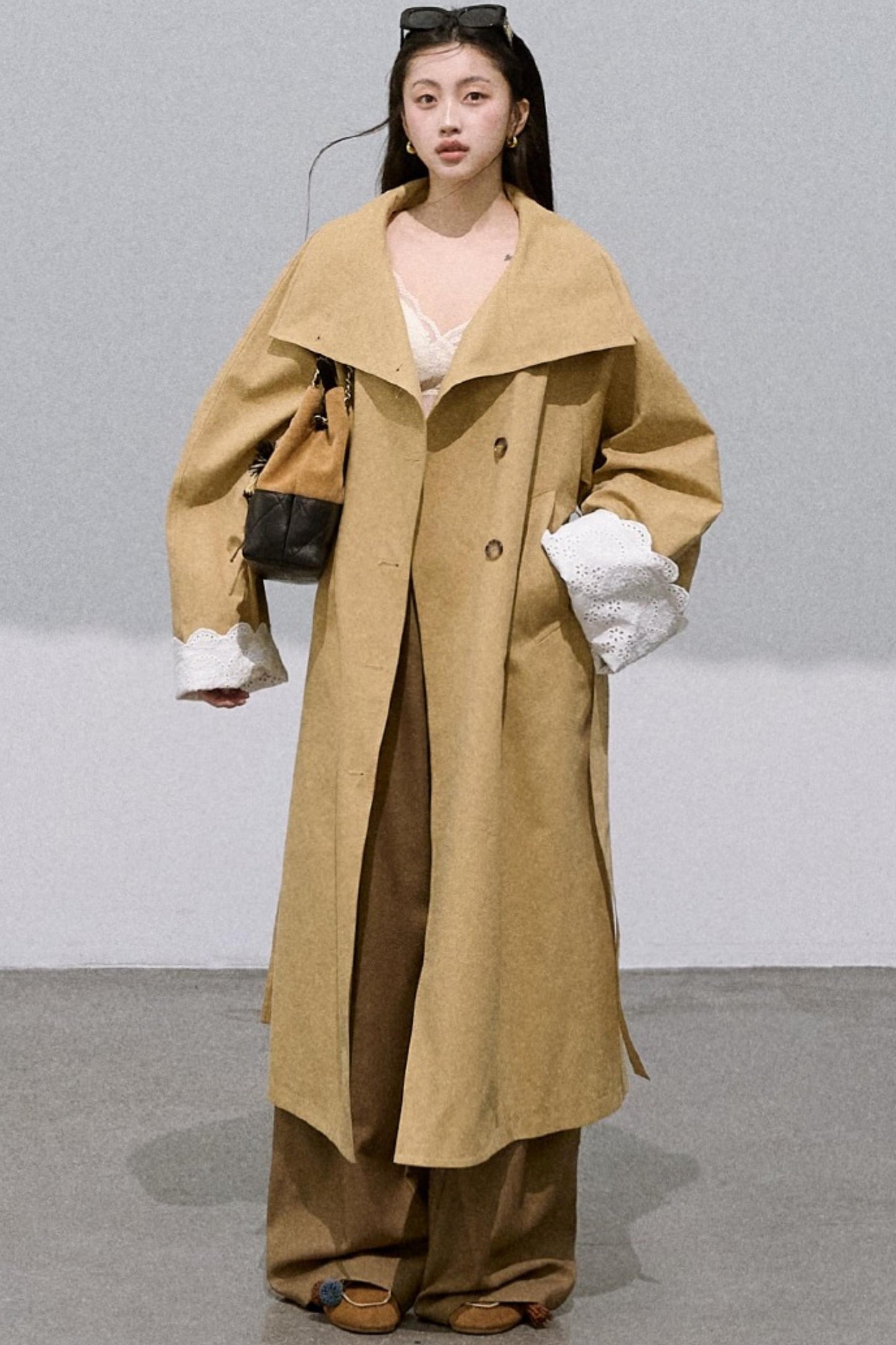 Lazy Lace Drape Suit Pants