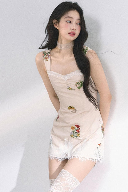 One-Shoulder Lace Mini Dress