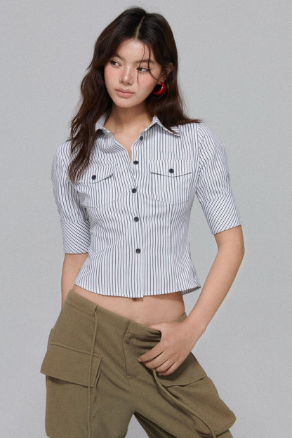 Retro Stripe Pocket Shirt