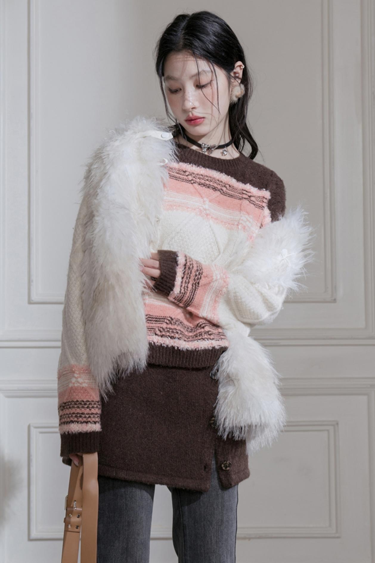 Sunset Gradient Knit Top & Skirt Set