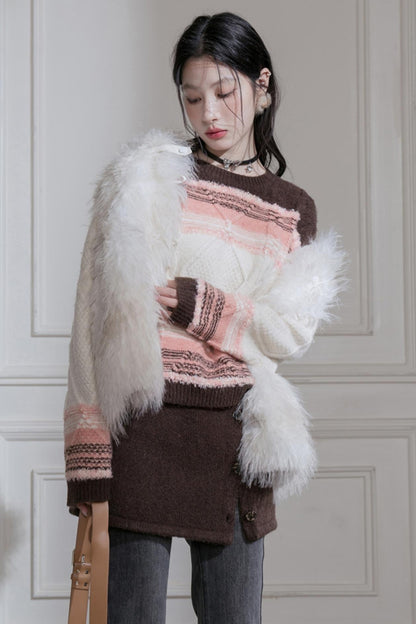 Sunset Gradient Knit Top & Skirt Set