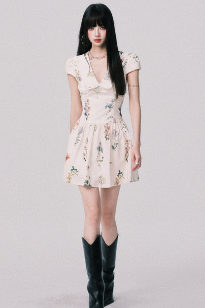 Floral Doll Neck Dress
