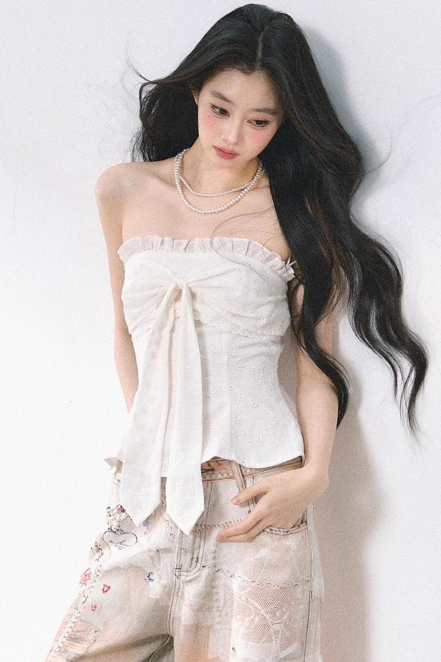 Eucalyptus White One-Shoulder Tank