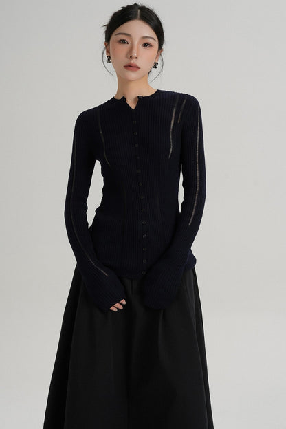 Slimming Long Sleeve Knit Top