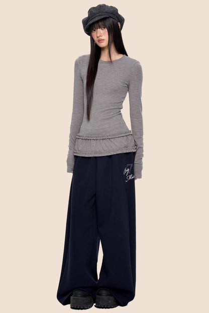 Slimming Vintage Crew Neck Top