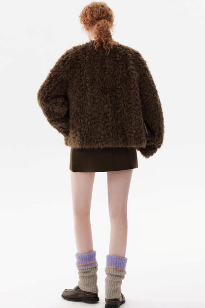 Hazelnut Chocolate Fur Coat