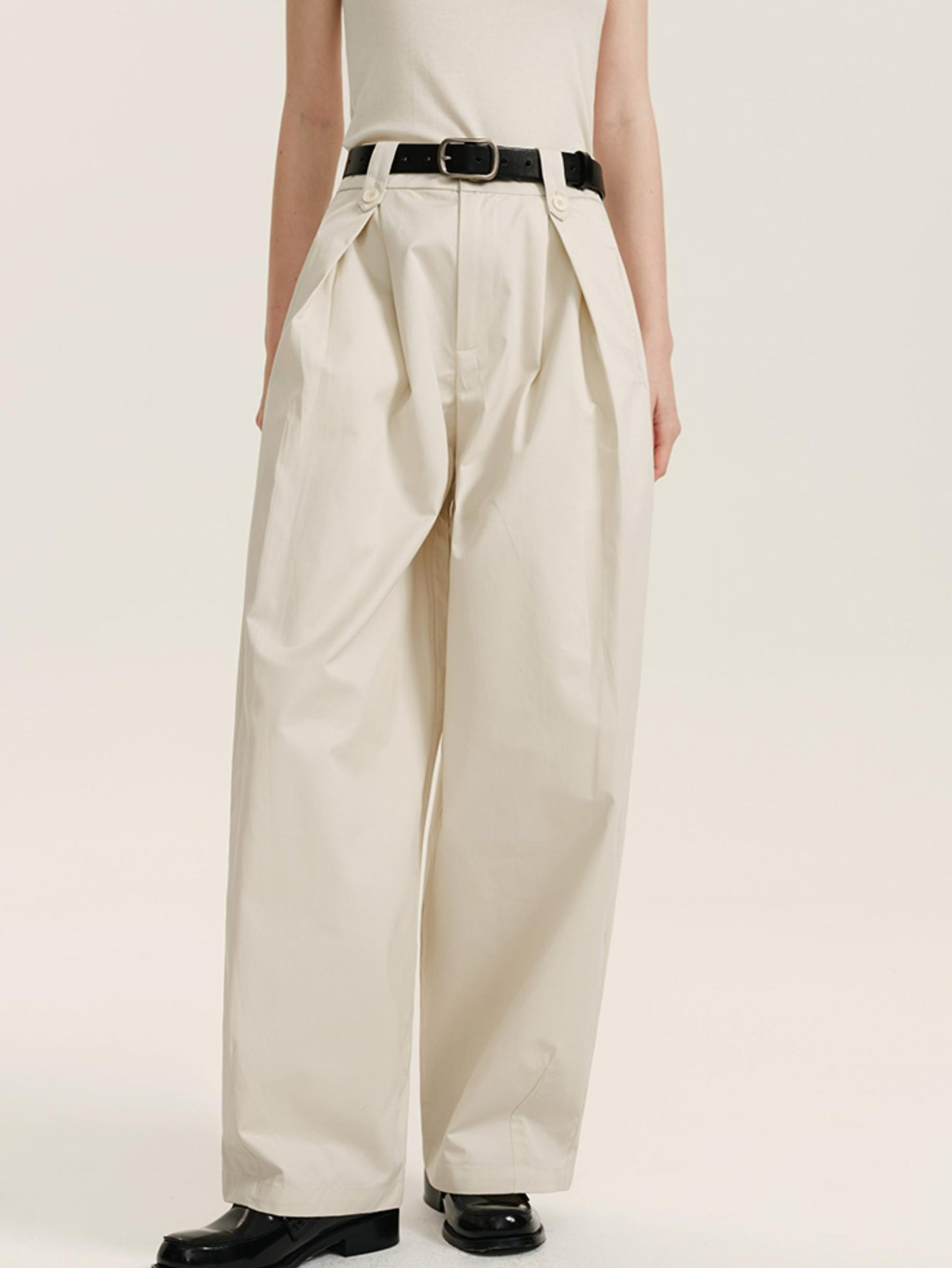 High Waist Pleated Suit Pants