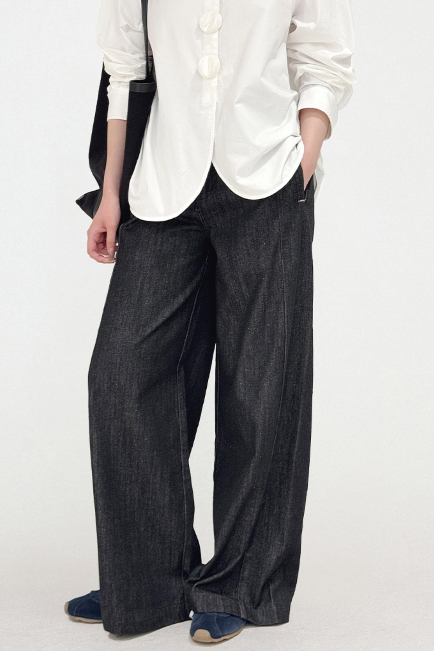 High Waist Split Straight Jeans