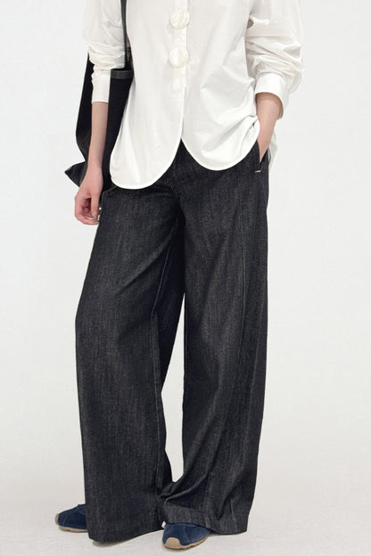 High Waist Split Straight Jeans