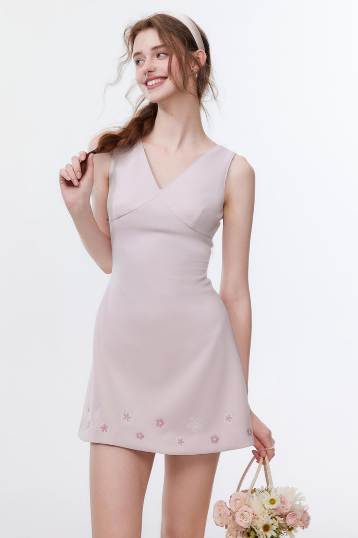 Summer Slim V-Neck Tencel Dress