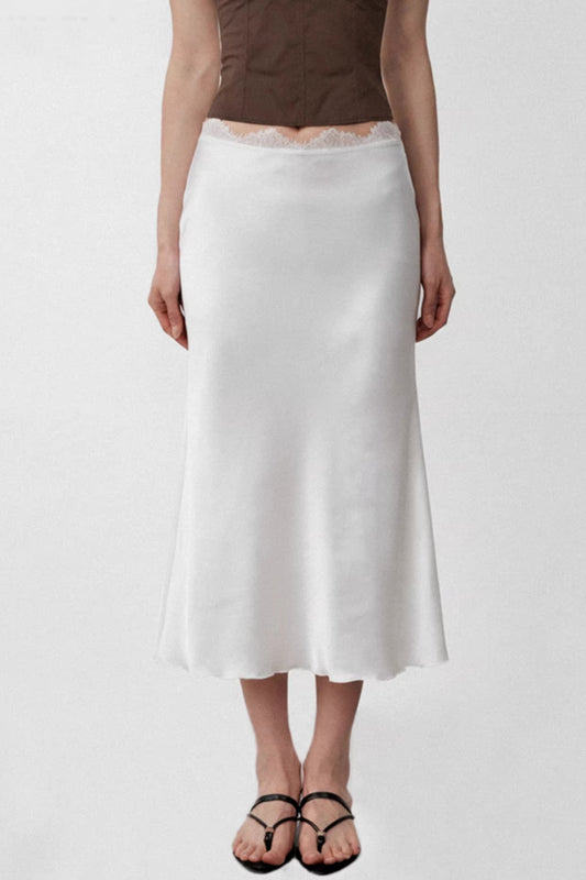 Retro Lace Satin Skirt
