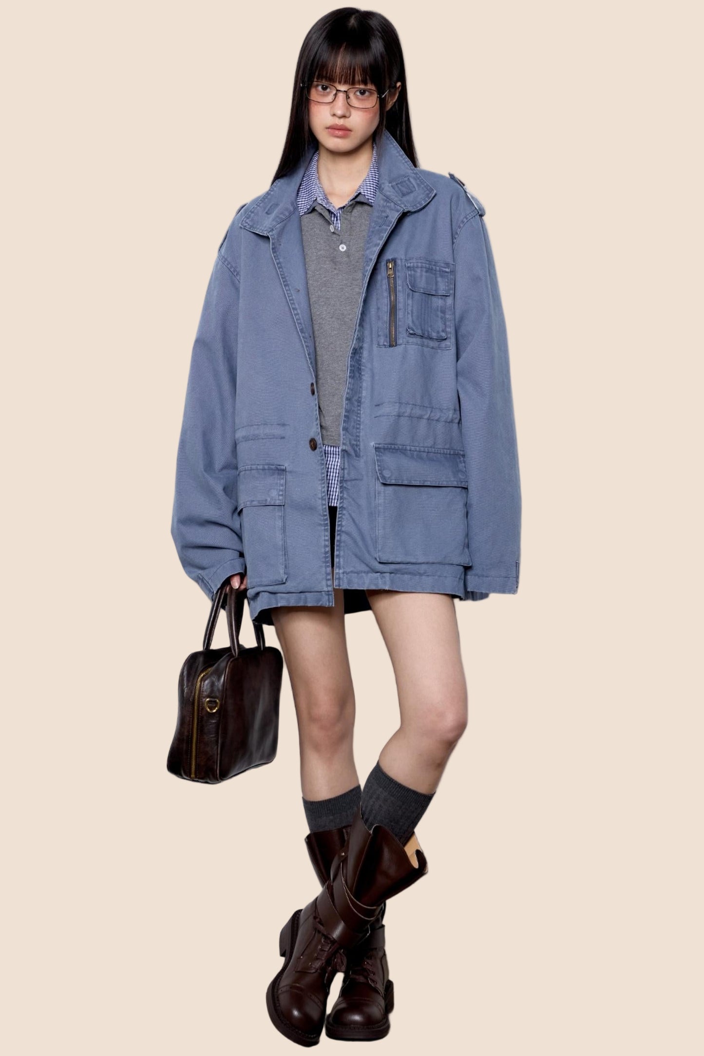 Vintage Cargo Zip Jacket