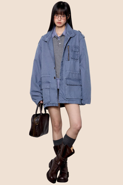 Vintage Cargo Zip Jacket