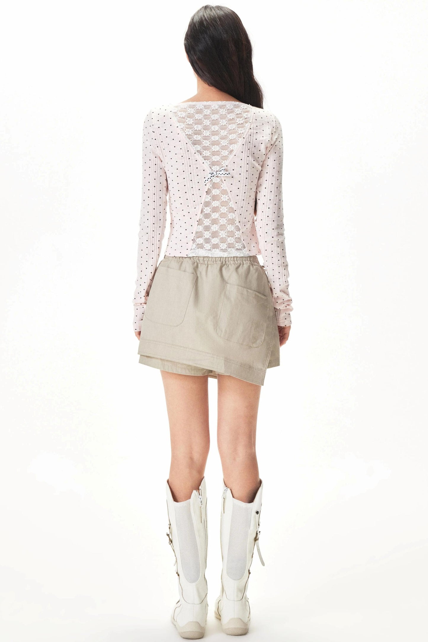 세로 스트라이프 물방울 탑