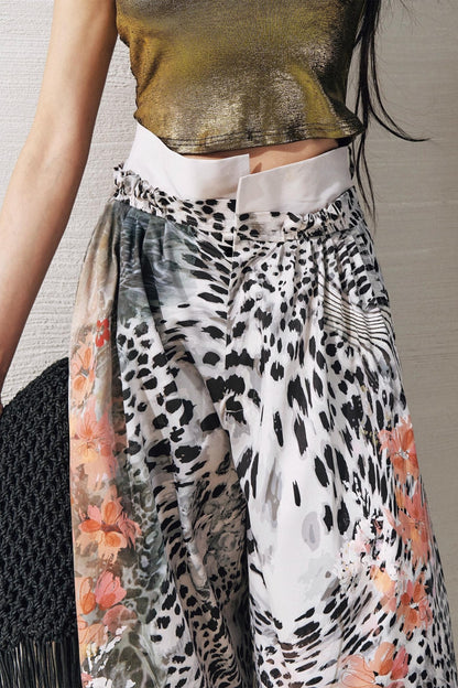 Garden Impression Leopard Print Pants