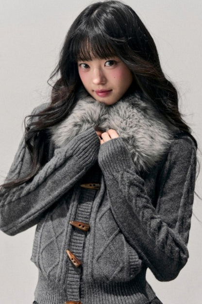 Knit Horn Button Cardigan