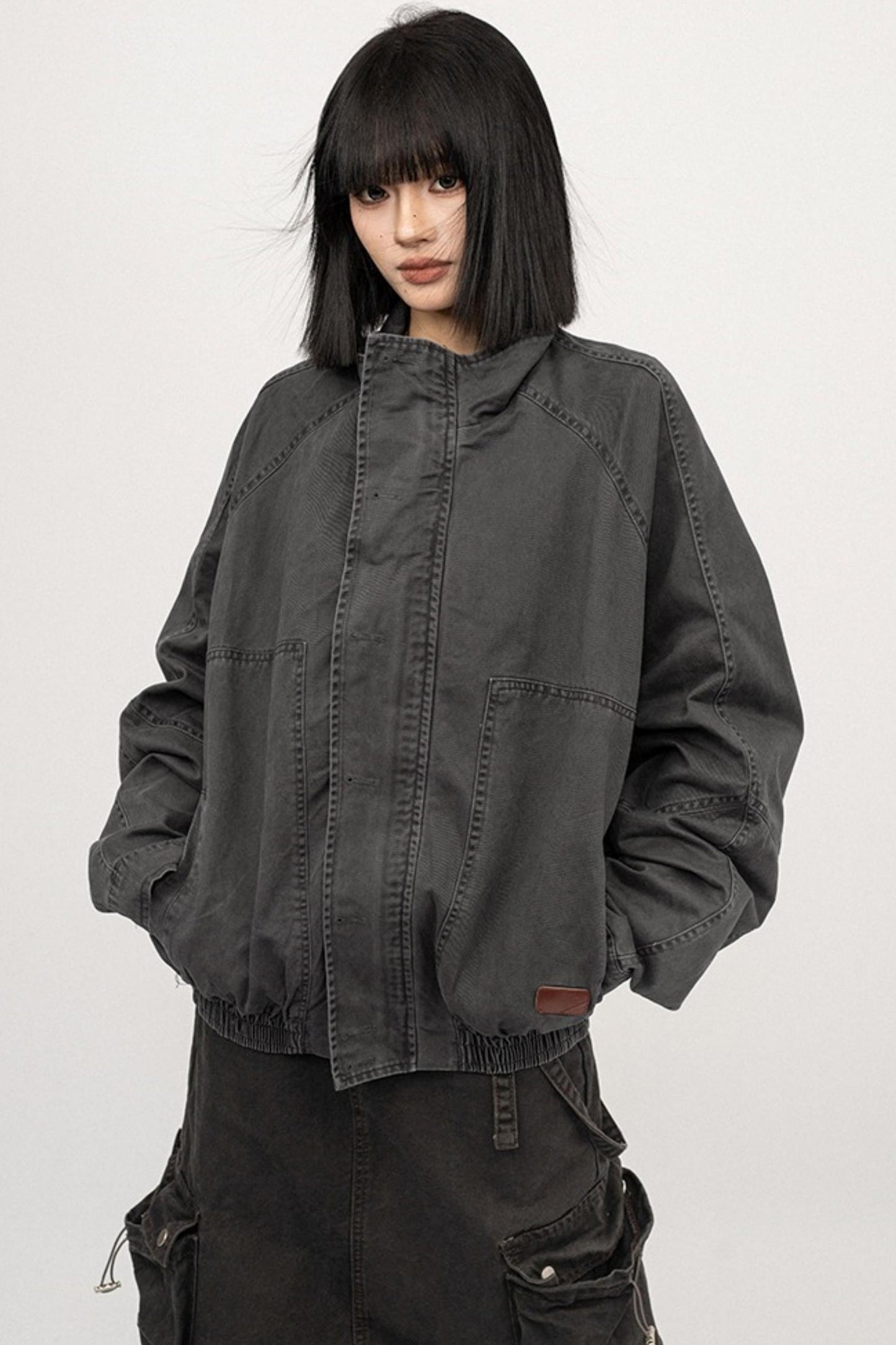 American Vintage Stand Collar Cargo Jacket