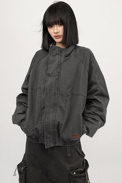 American Vintage Stand Collar Cargo Jacket