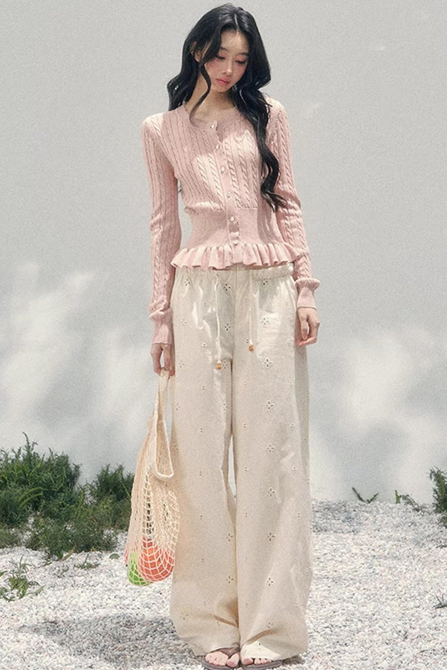 Pearl Soft Ode Ruffle Sweater