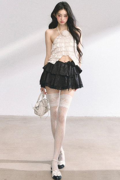 Floral Lace Bustier Skirt