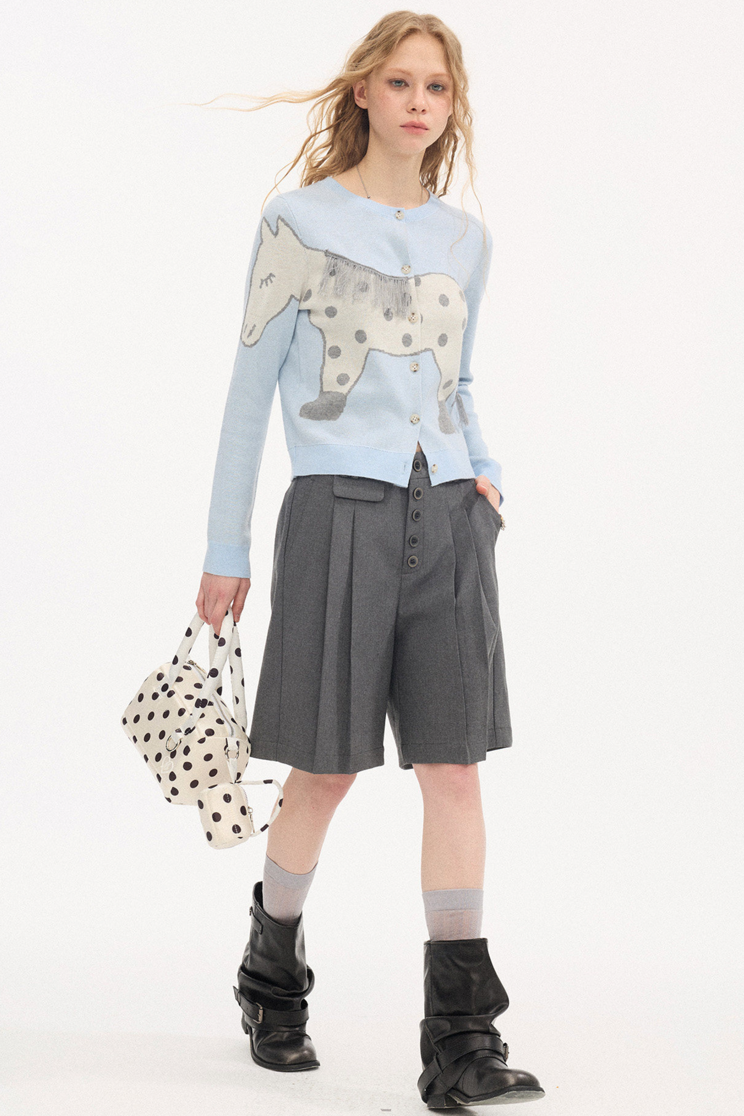 Polka Dot Knit Cardigan