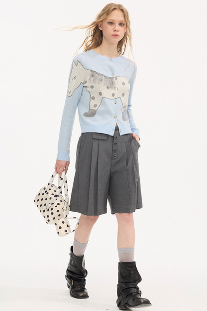 Polka Dot Knit Cardigan