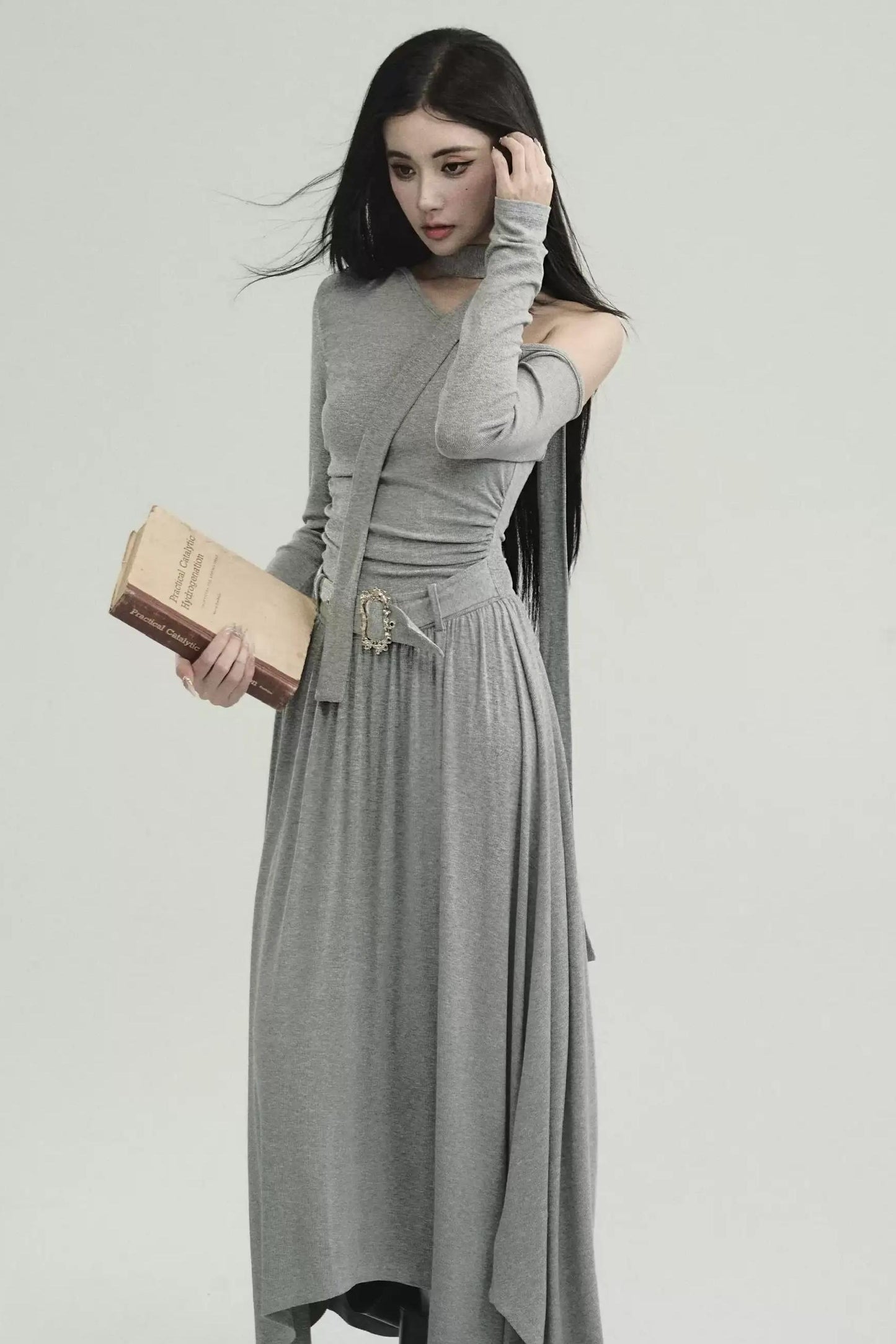 Pure Lust Knit Slanted Shoulder Dress