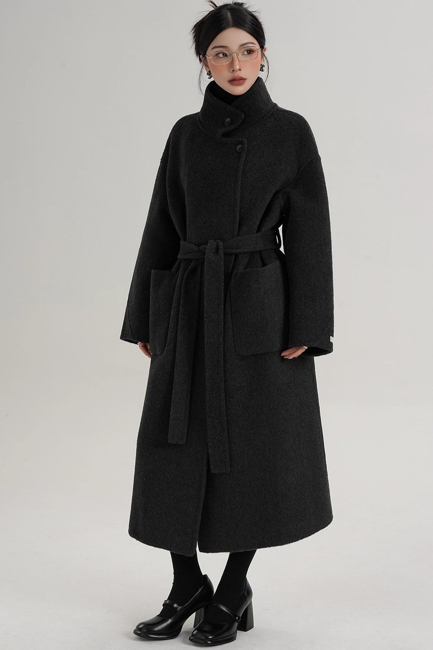 Elegant High-Neck Wool Coat