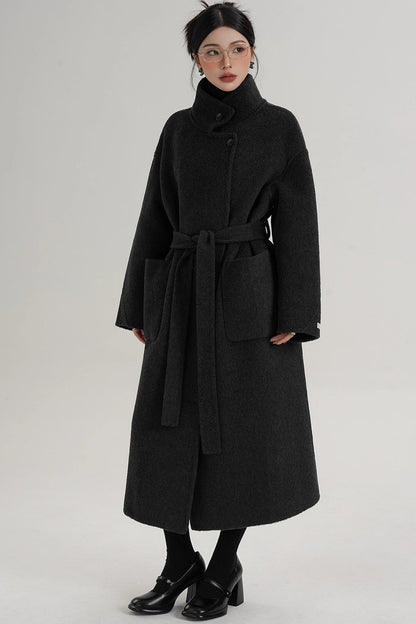 Elegant High-Neck Wool Coat