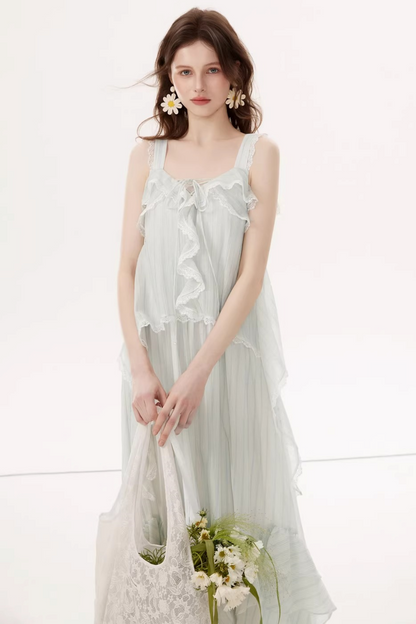 Tencel Ruffle Two-Piece Dress