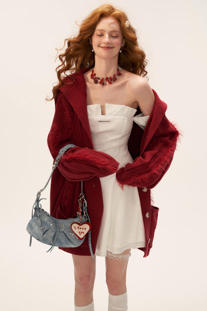 Plaid Lantern Sleeve Dress