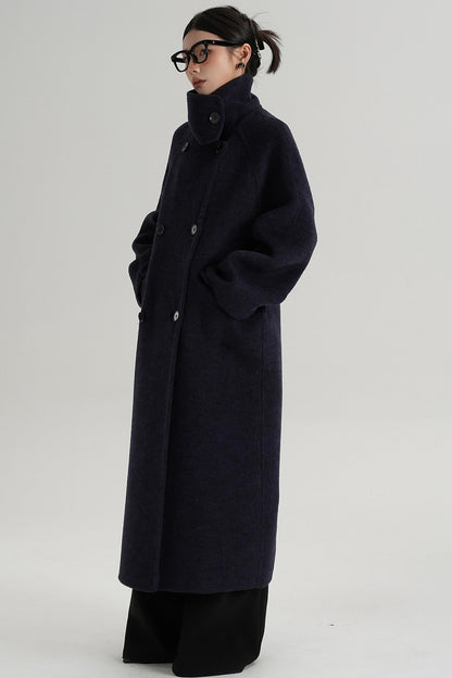Minimalist Long Reversible Wool Coat