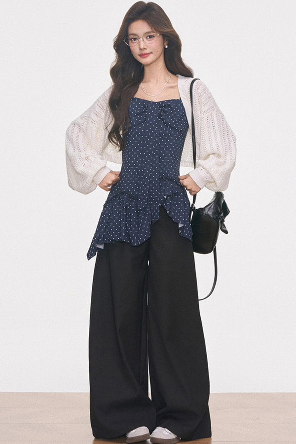 Hollow-Out Knitted Cover-Up Set-Up