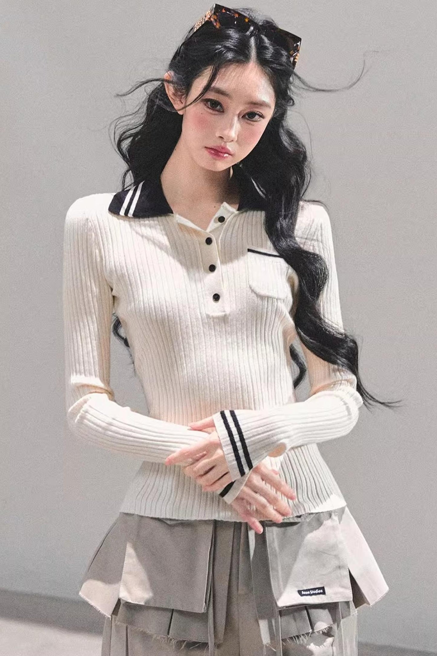 American Knit Polo Sweater