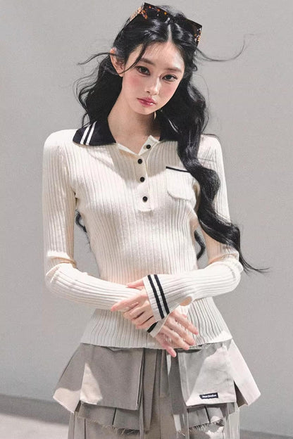 American Knit Polo Sweater