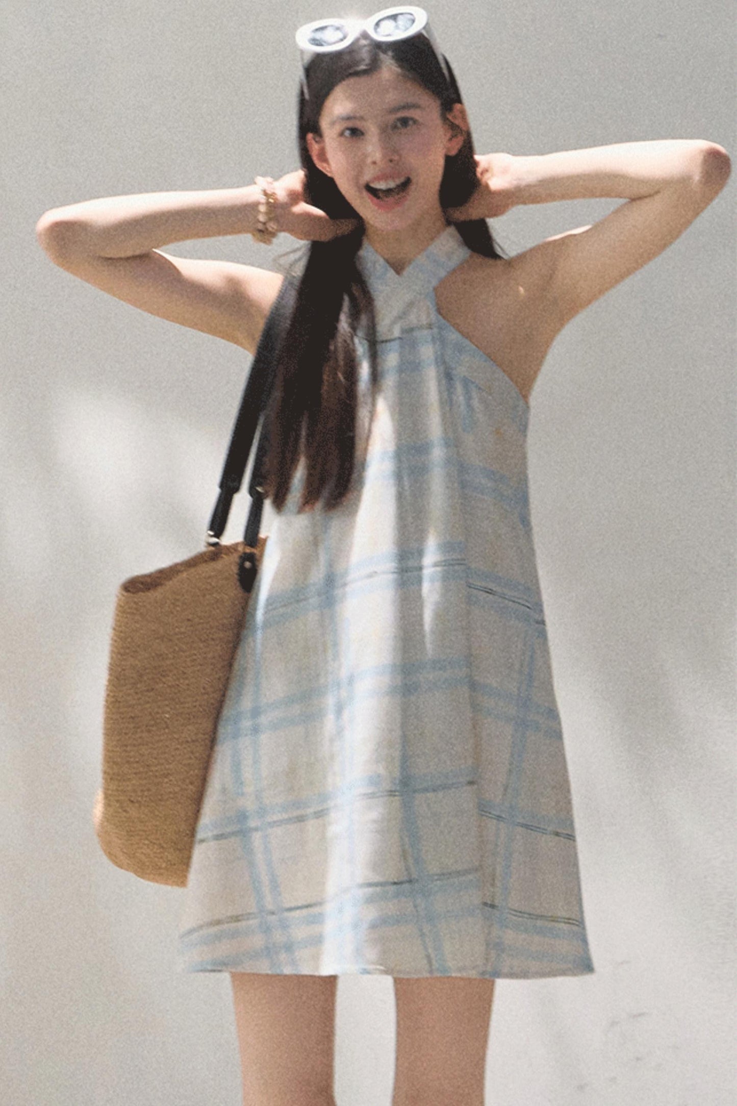 Linen Plaid Dress