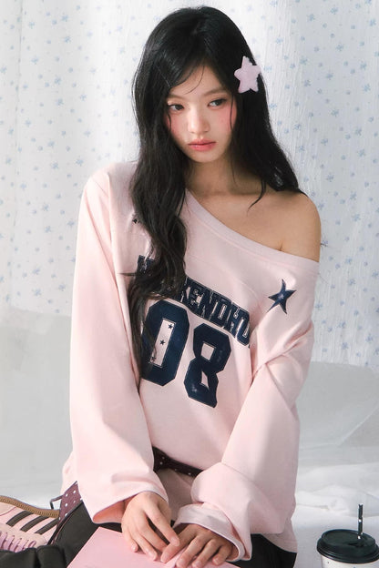 Haut à épaules dénudées et blocs de couleurs