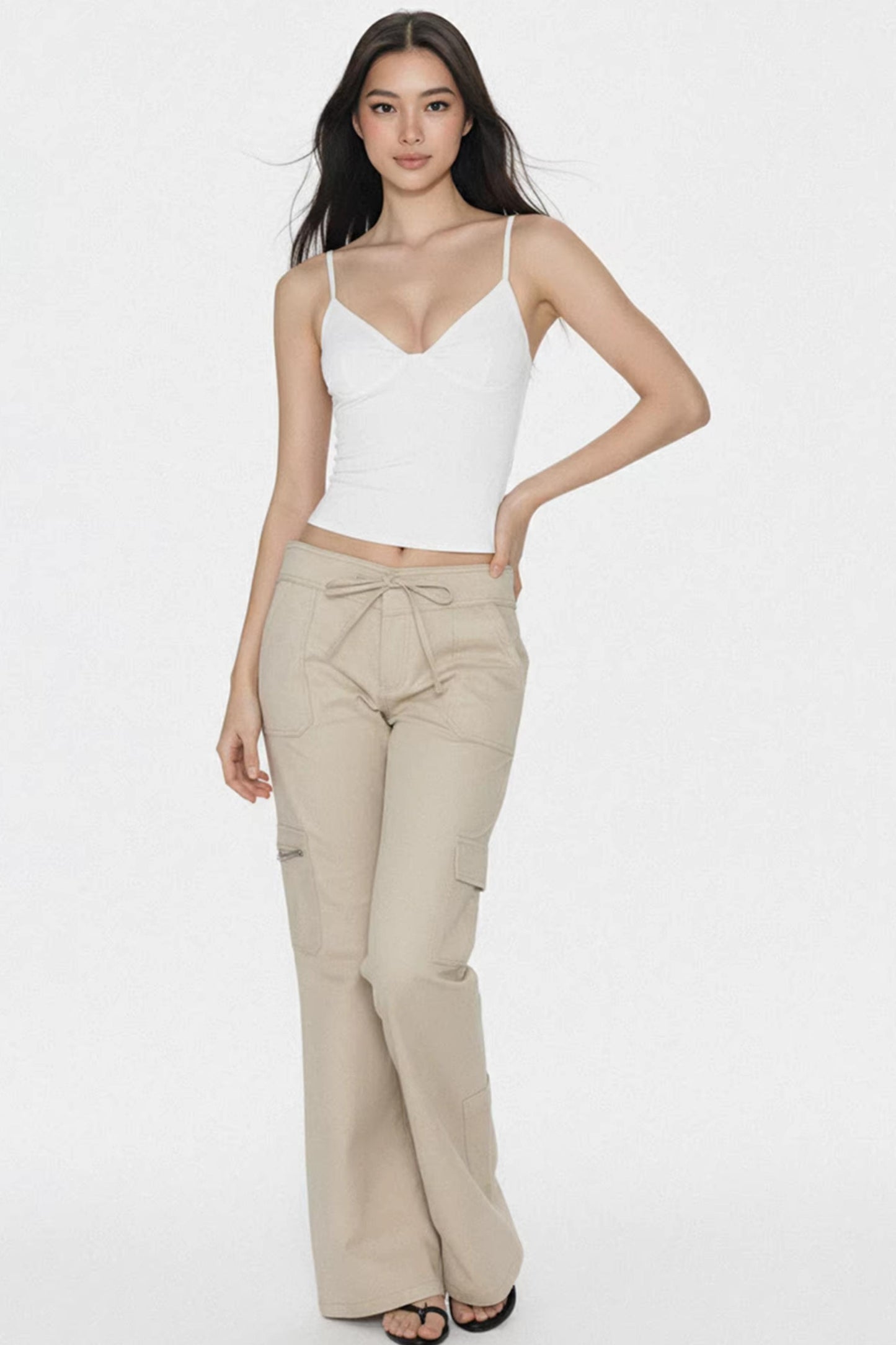 솔리드 V넥 캐미솔