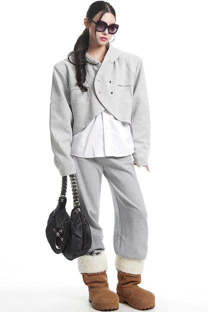 Faux Two-Piece Hooded Jacket