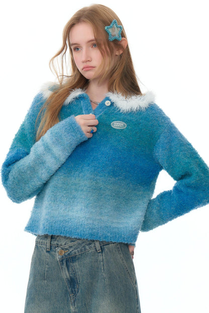 Warm Fluffy Doll Collar Sweater