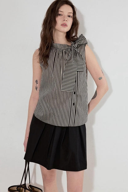 Plaid Sleeveless Top