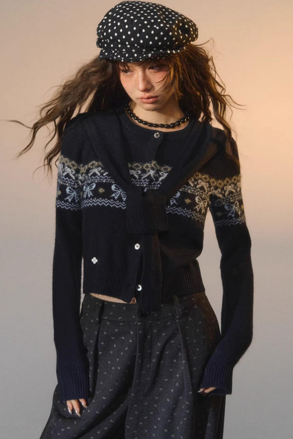 Fair Isle Bowknot Sweater