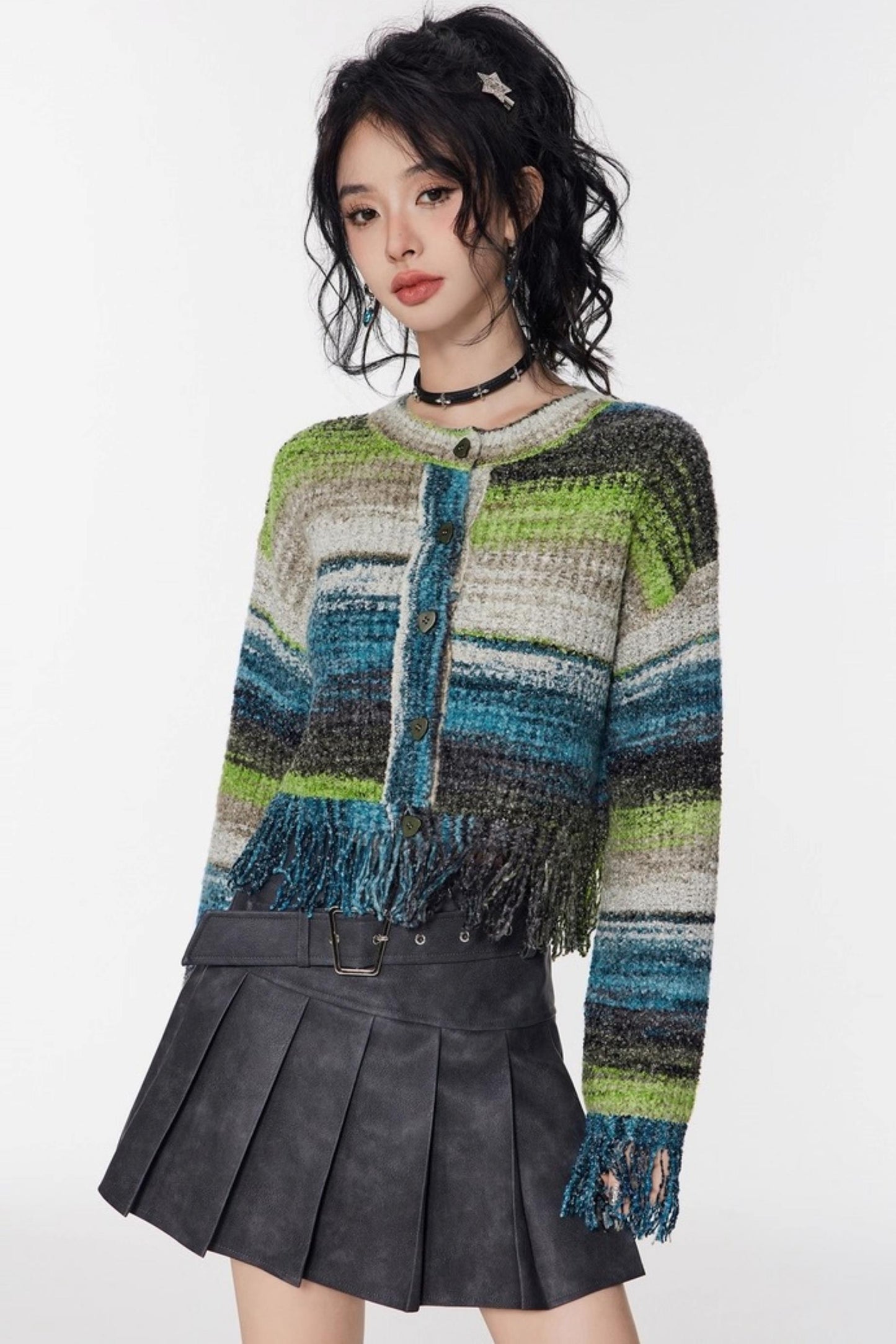 Vintage Gradient Knitted Cardigan